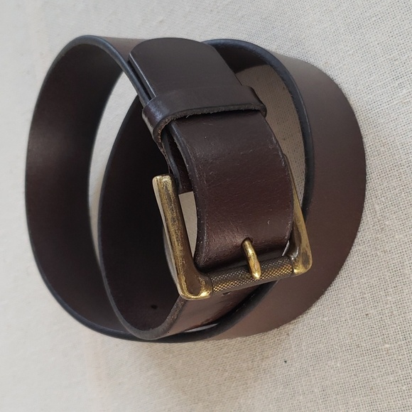 Banana Republic Other - Banana Republic Belt Mens 30" Genuine Buffalo Leather Brown Brass Buckle